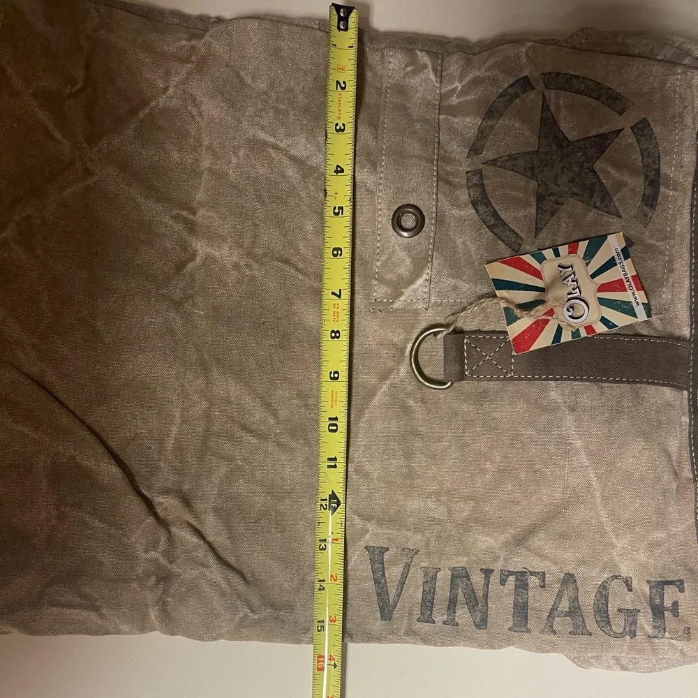 NWT Vintage Canvas Backpack - Tan and Brown Olay